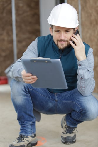 roofer on phone